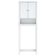 Mueble para inodoro berg madera maciza blanco 60x27x164,5 cm v5225 - Vetonek