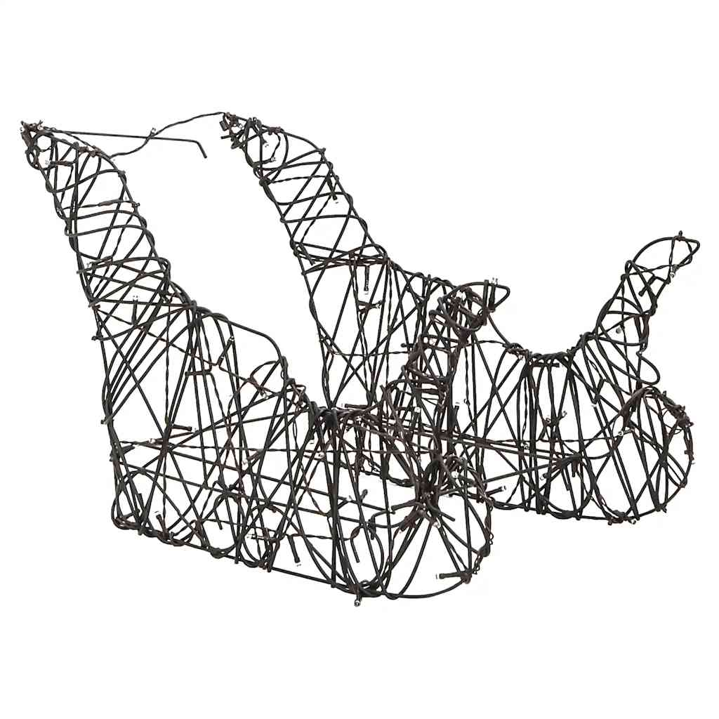 Reno y trineo de Navidad 160 LED ratán blanco cálido - Vetonek