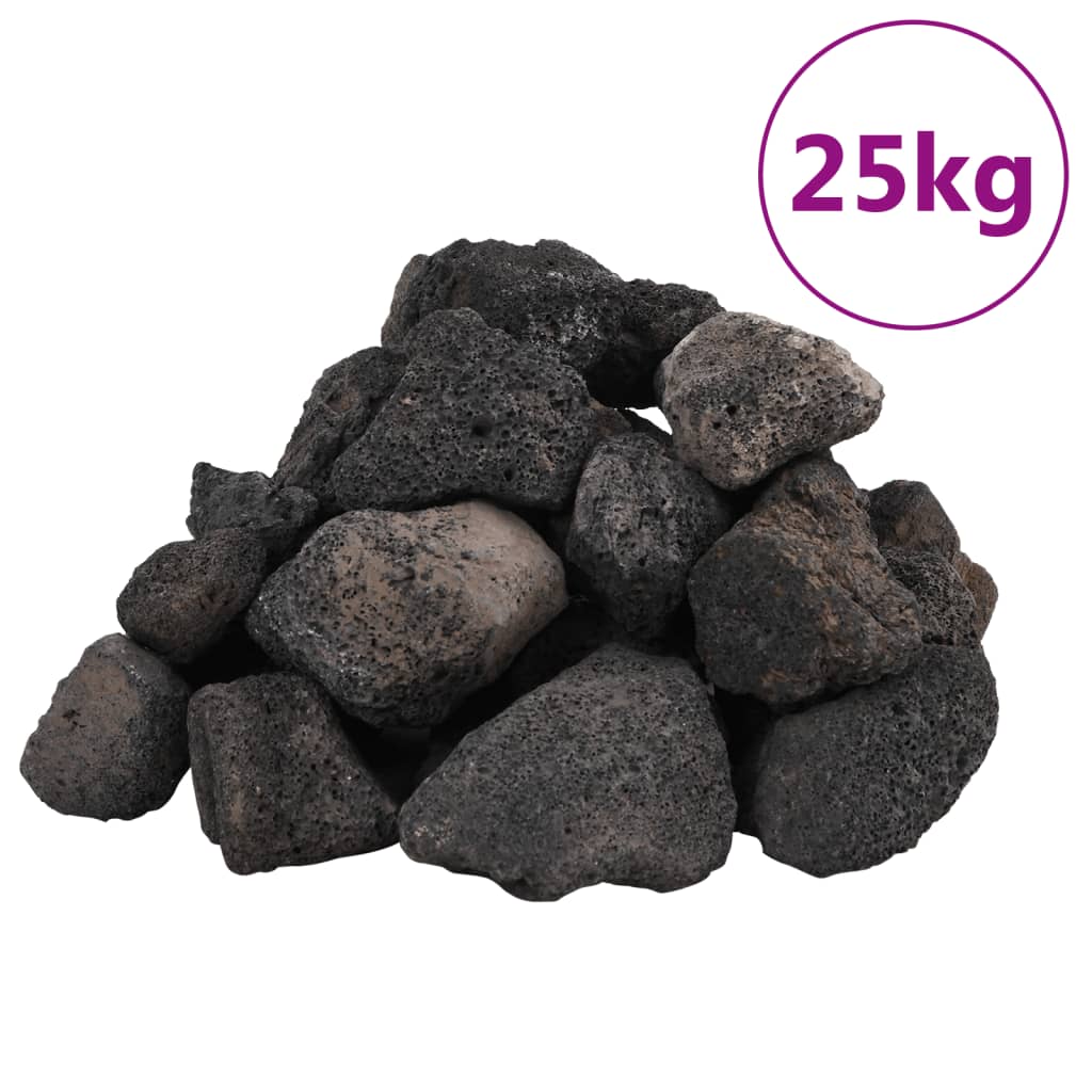 Rocas volcánicas negras 25 kg 5-8 cm