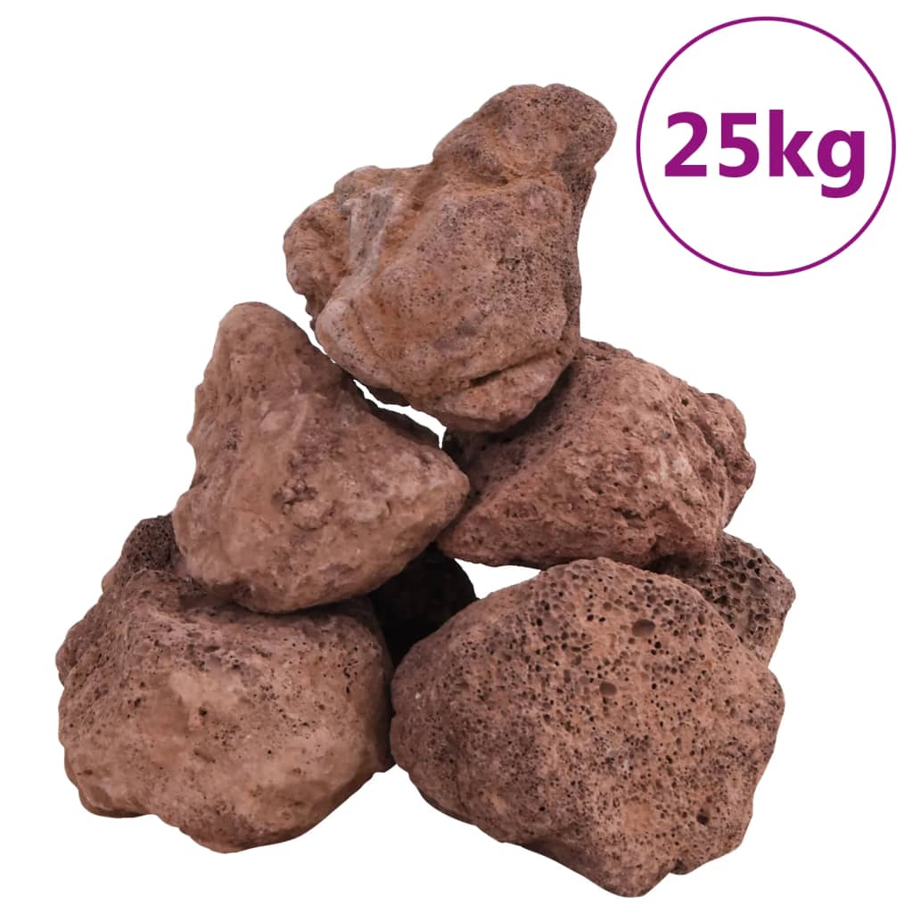 Rocas volcánicas rojas 25 kg 10-30 cm