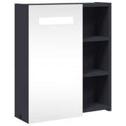 Vetonek Mueble de baño con espejo y luz LED gris 45x13x52 cm
