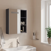 Mueble de baño con espejo y luz led gris 45x13x52 cm v7014 - Vetonek