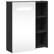 Vetonek Mueble de baño con espejo y luz LED negro 45x13x52 cm
