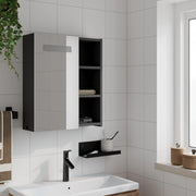 Mueble de baño con espejo y luz led negro 45x13x52 cm v7021 - Vetonek