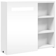 Vetonek Mueble de baño con espejo y luz LED blanco 60x13x52 cm