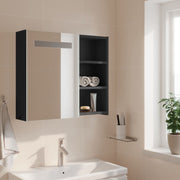 Mueble de baño con espejo y luz LED gris 60x13x52 cm - Vetonek