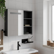 Mueble de baño con espejo y luz led negro 60x13x52 cm v7069 - Vetonek
