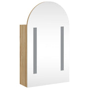 Mueble de baño con espejo arqueado y luz led roble 42x13x70 cm v7113 - Vetonek
