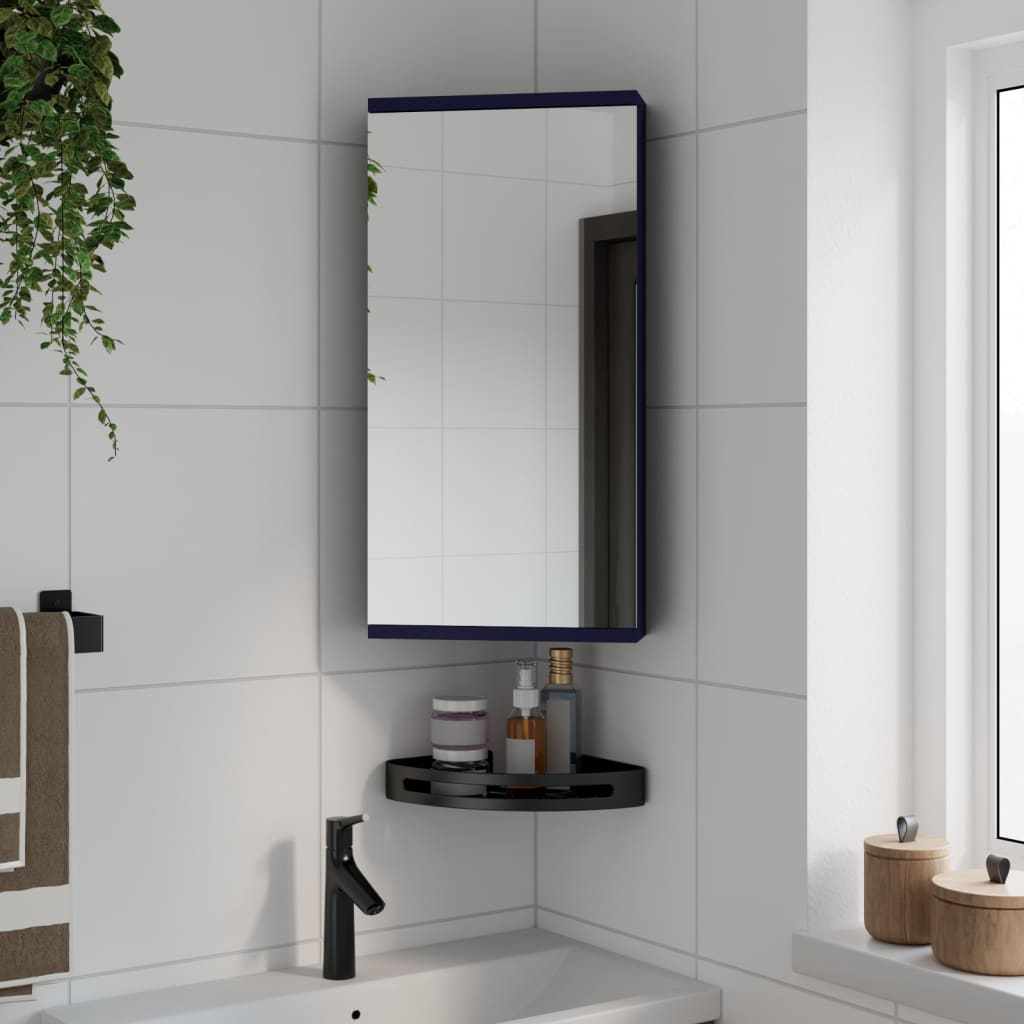 Vetonek Mueble de baño de esquina con espejo gris 30x24x60 cm