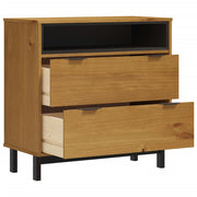 Cómoda flam madera maciza de pino 80x40x80 cm v7502 - Vetonek