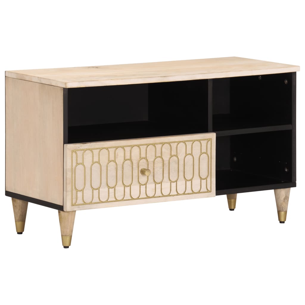 Vetonek Mueble de TV madera maciza de mango 80x33x46 cm