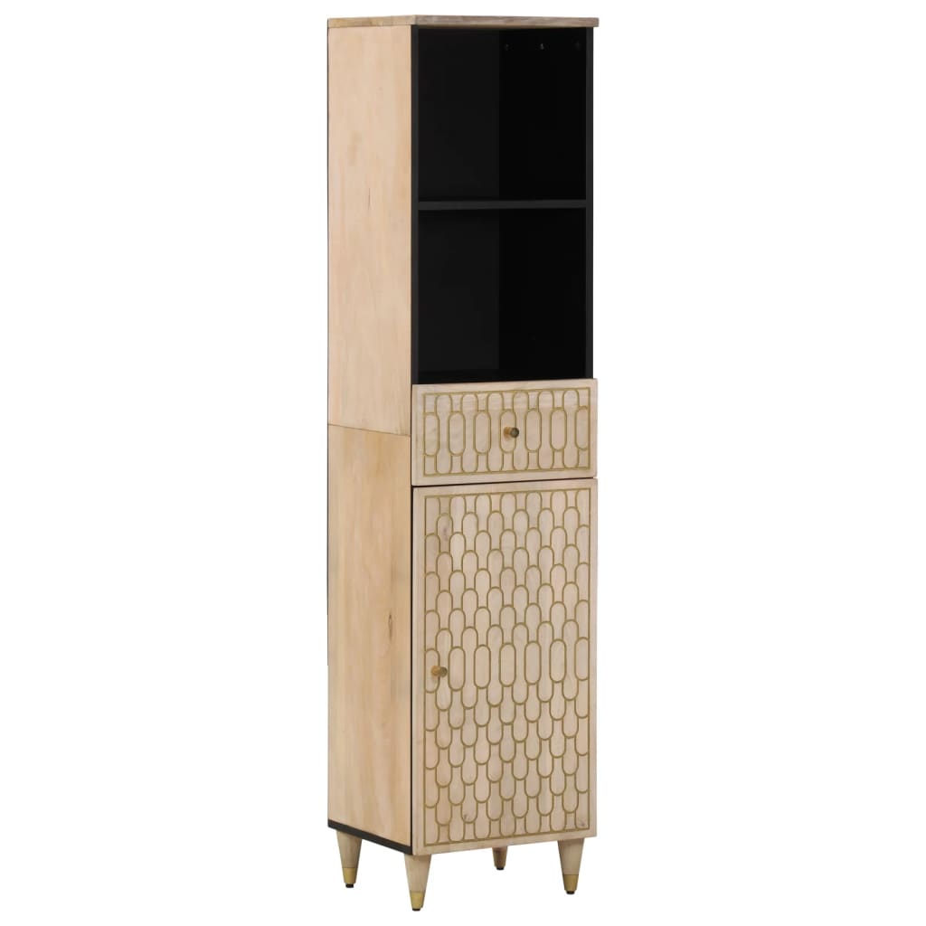 Vetonek Mueble de baño madera maciza de mango 38x33x160 cm