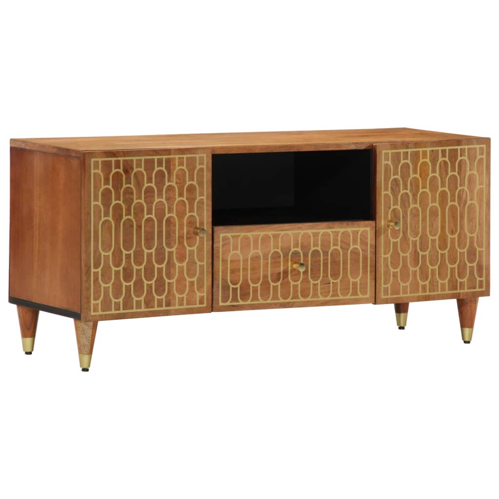 Vetonek Mueble de TV madera maciza de mango 105x33x46 cm