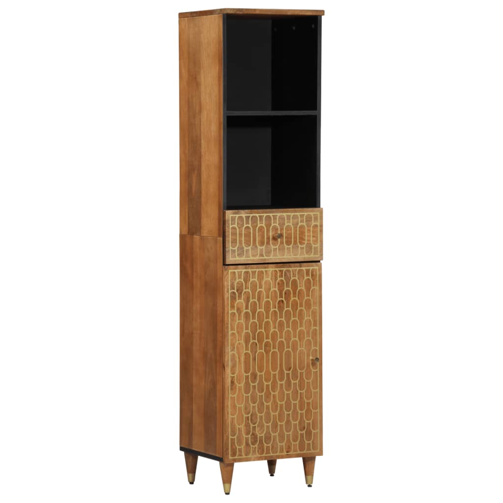 Vetonek Mueble de baño madera maciza de mango 38x33x160 cm