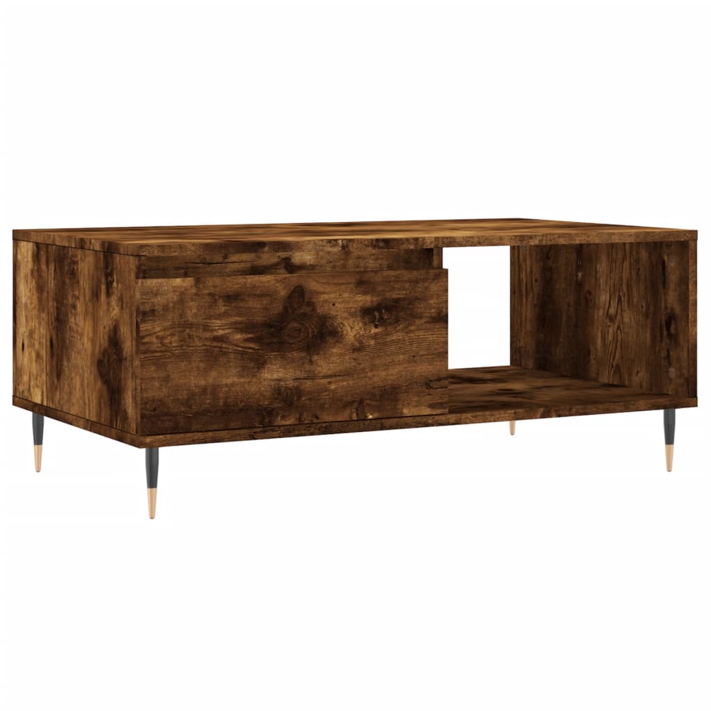 Mesa de centro madera roble ahumado 90x50x36,5 cm vidaXL