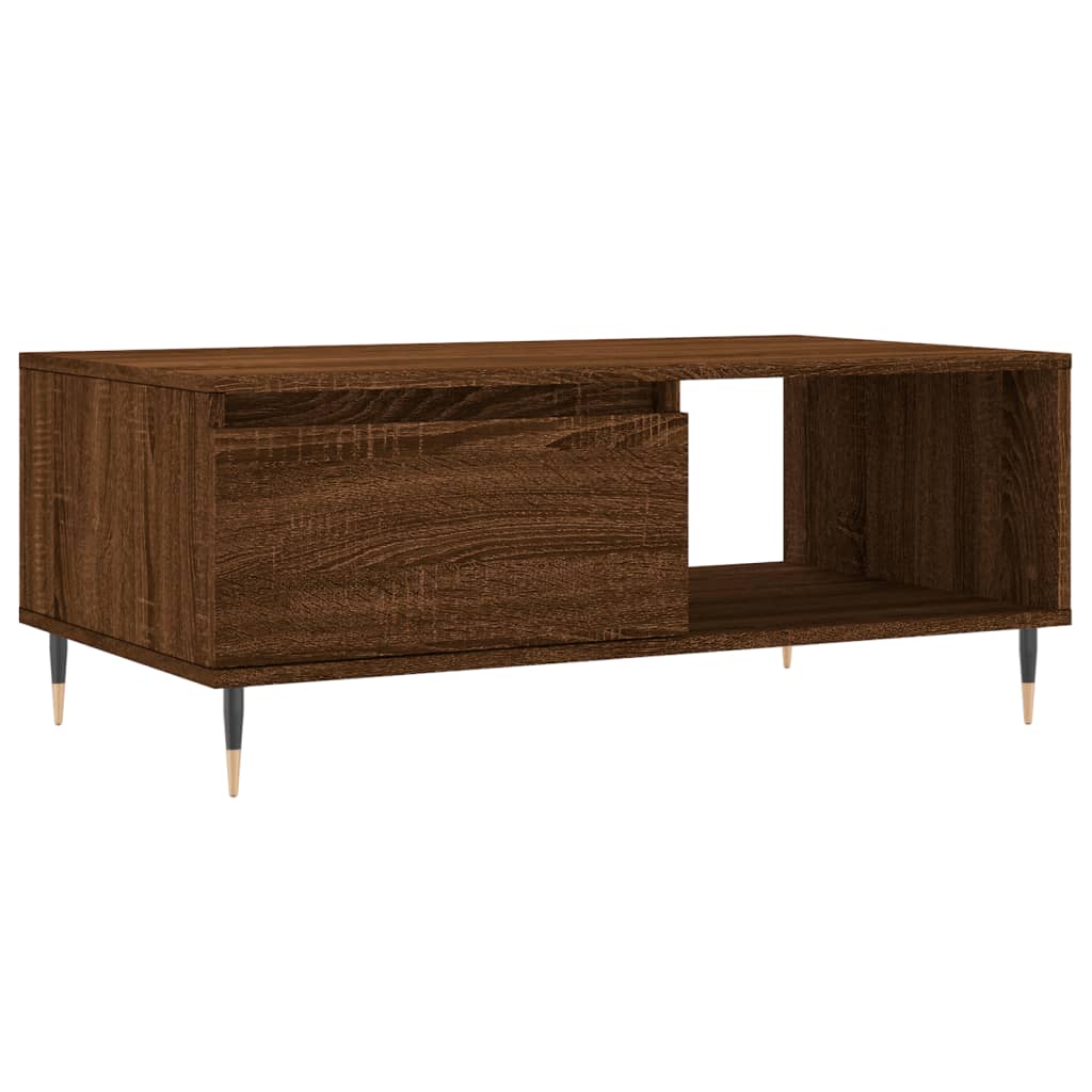 Mesa de centro madera marrón roble 90x50x36,5 cm vidaXL