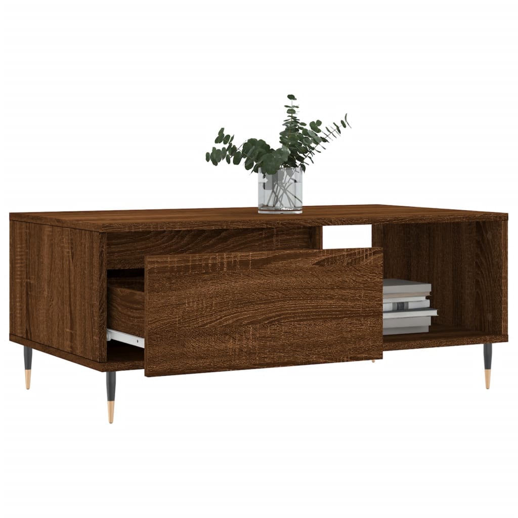 Mesa de centro madera marrón roble 90x50x36,5 cm vidaXL