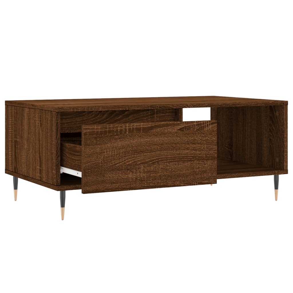 Mesa de centro madera marrón roble 90x50x36,5 cm vidaXL