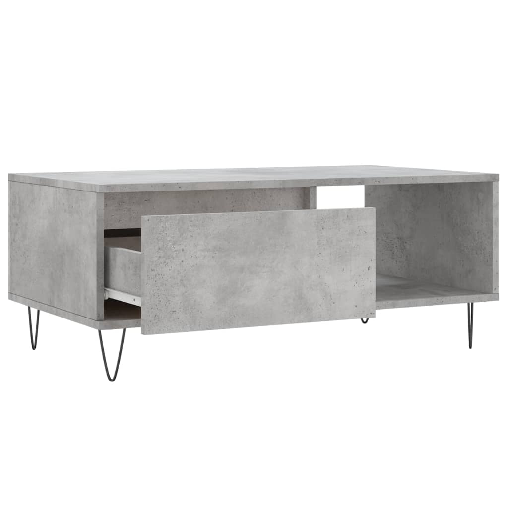 Mesa de centro madera gris hormigón 90x50x36,5 cm vidaXL