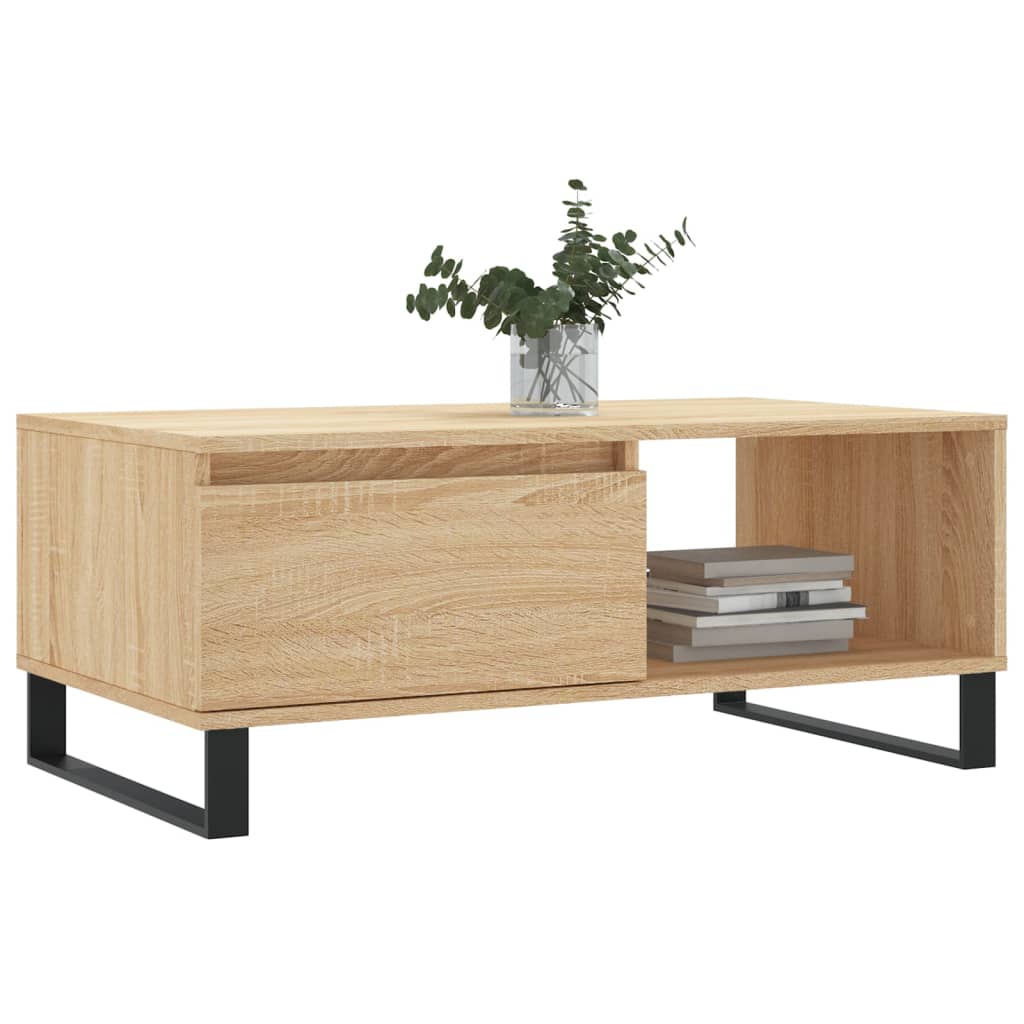 Mesa de centro madera roble Sonoma 90x50x36,5 cm vidaXL