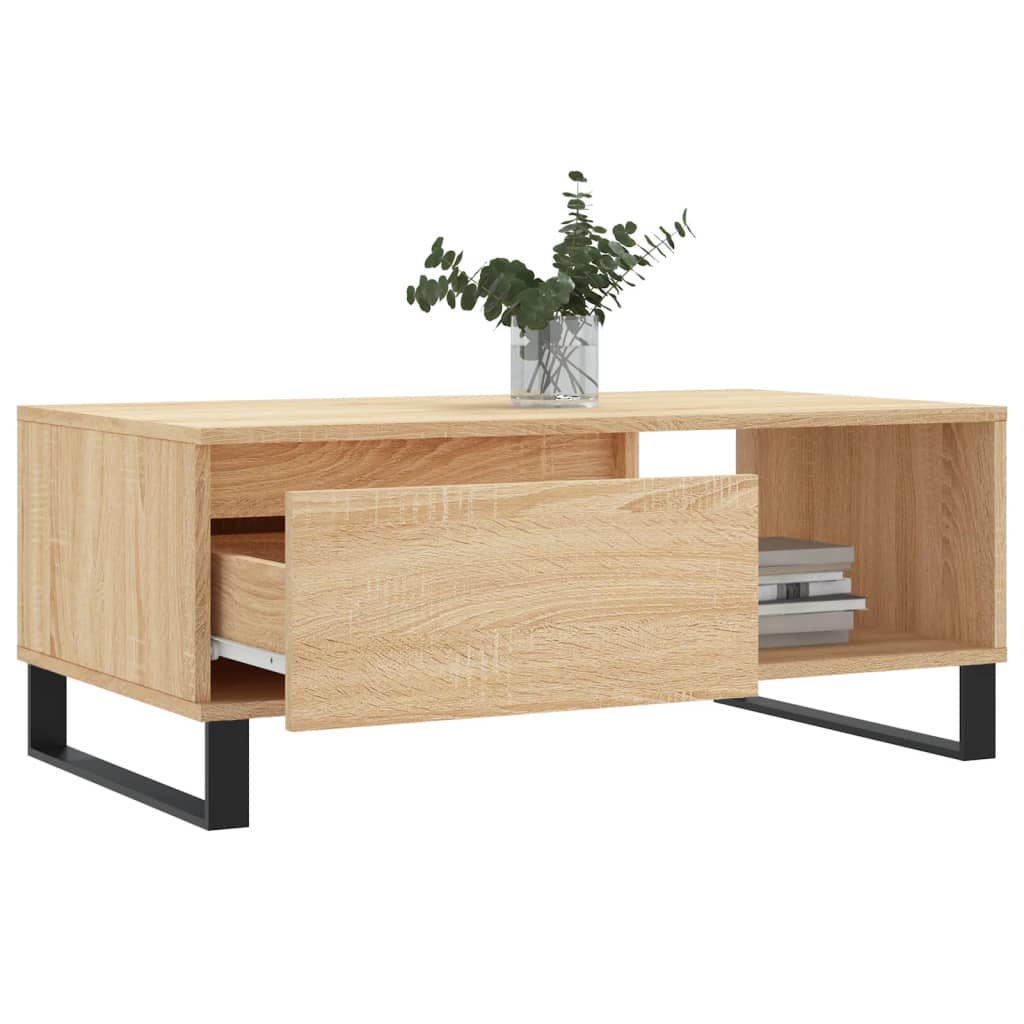 Mesa de centro madera roble Sonoma 90x50x36,5 cm vidaXL