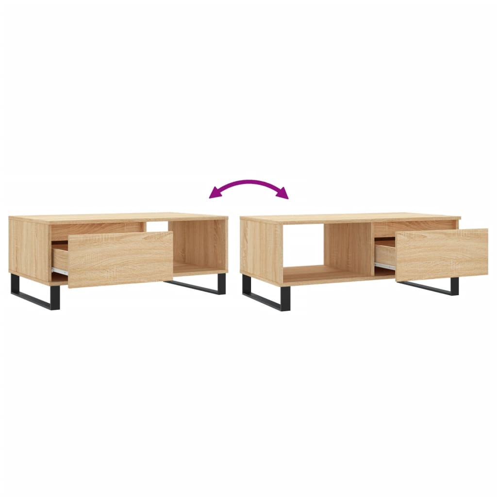 Mesa de centro madera roble Sonoma 90x50x36,5 cm vidaXL