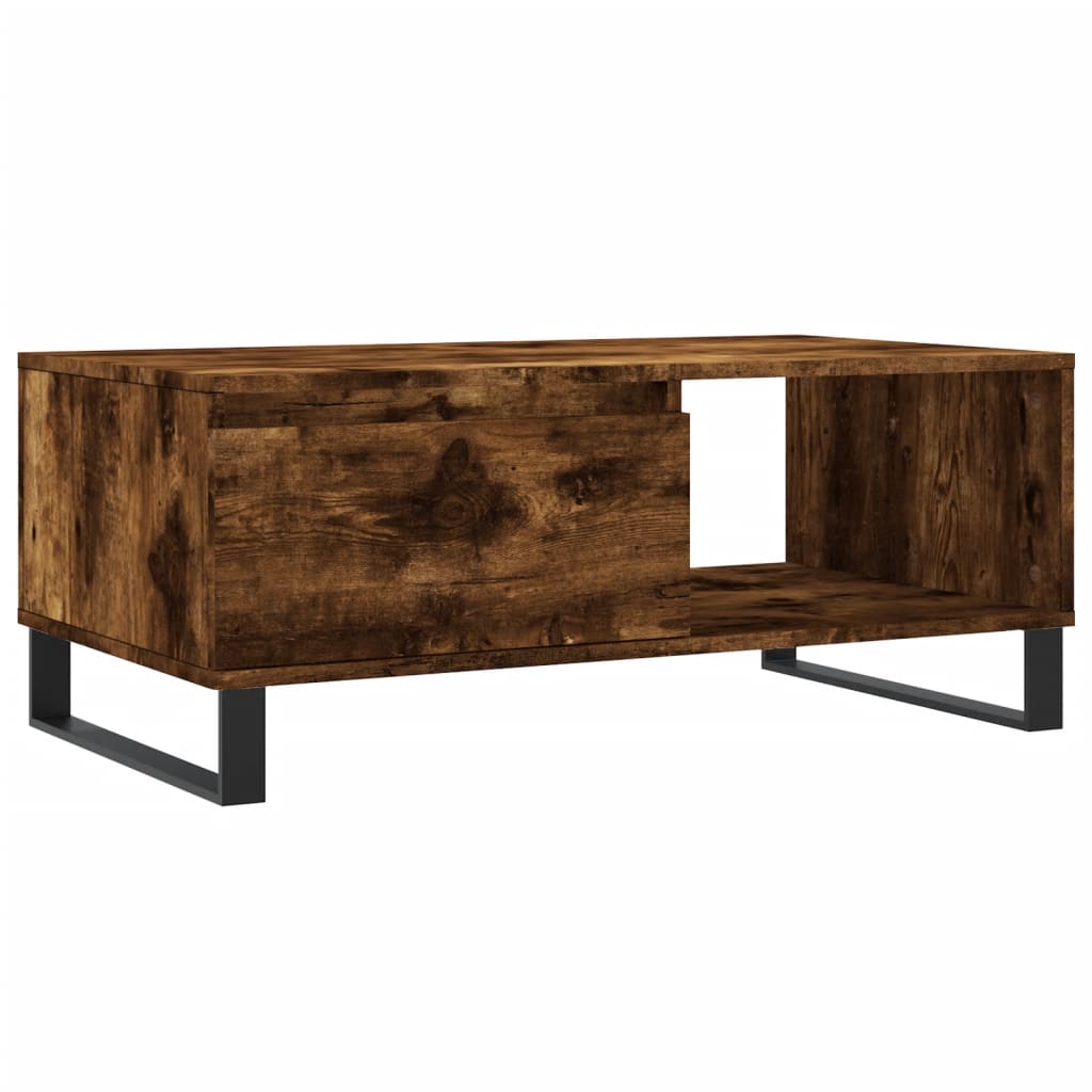 Mesa de centro madera roble ahumado 90x50x36,5 cm vidaXL