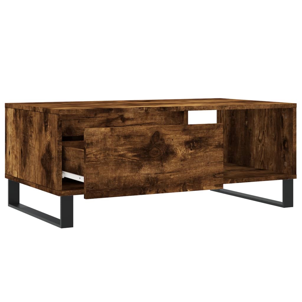 Mesa de centro madera roble ahumado 90x50x36,5 cm vidaXL