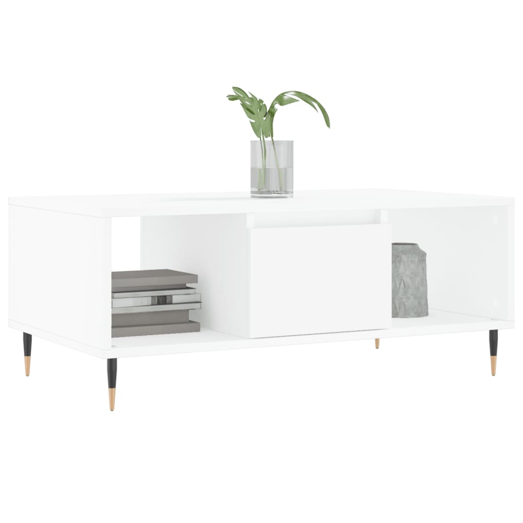 Mesa de centro madera blanco 90x50x36,5 cm - Vetonek