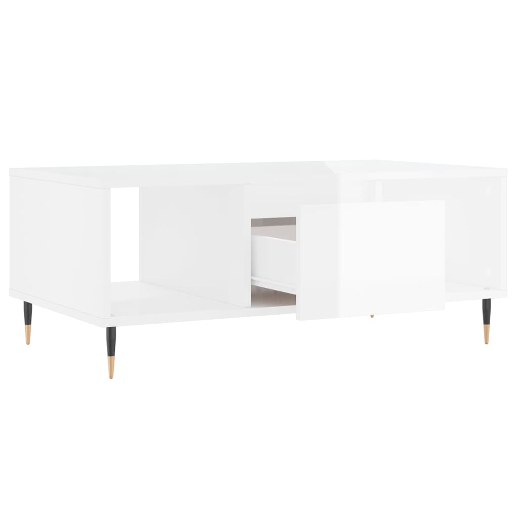 Mesa de centro madera blanco brillo 90x50x36,5 cm vidaXL