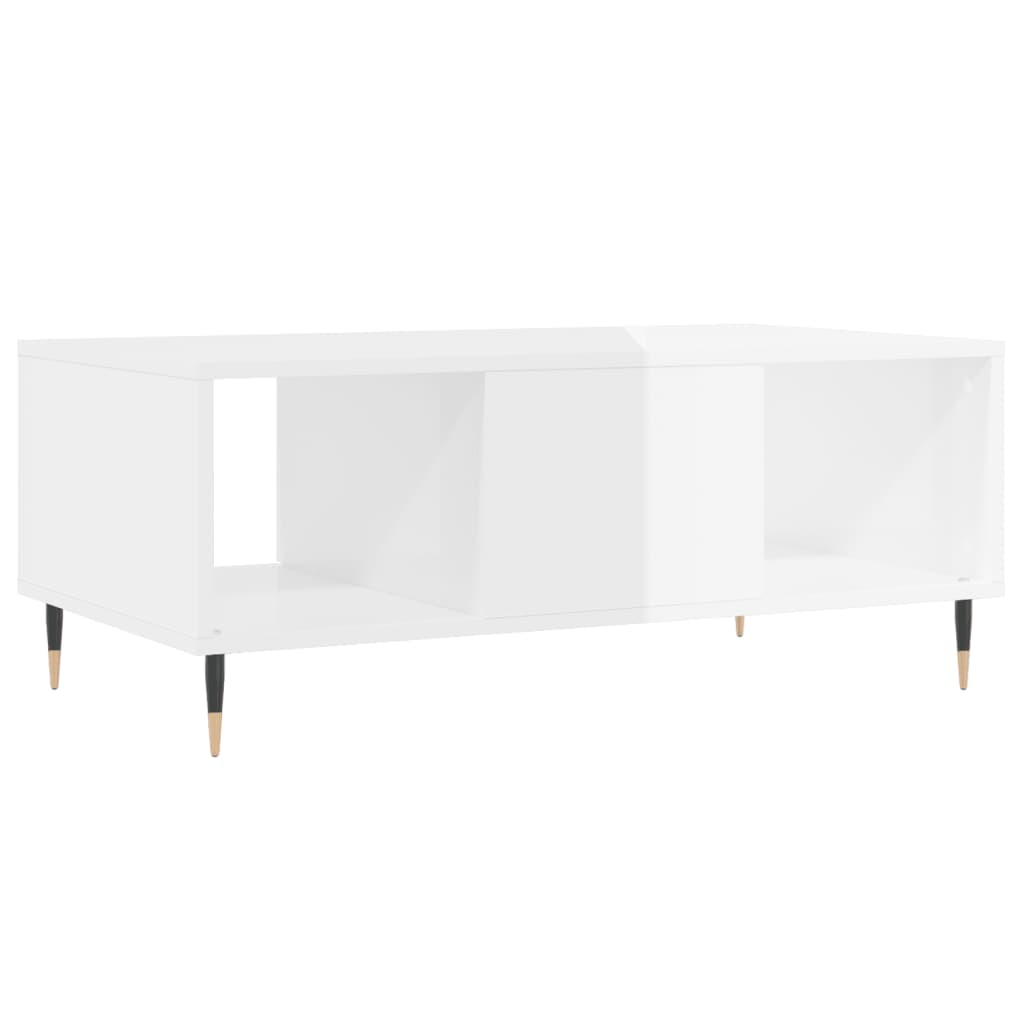 Mesa de centro madera blanco brillo 90x50x36,5 cm vidaXL