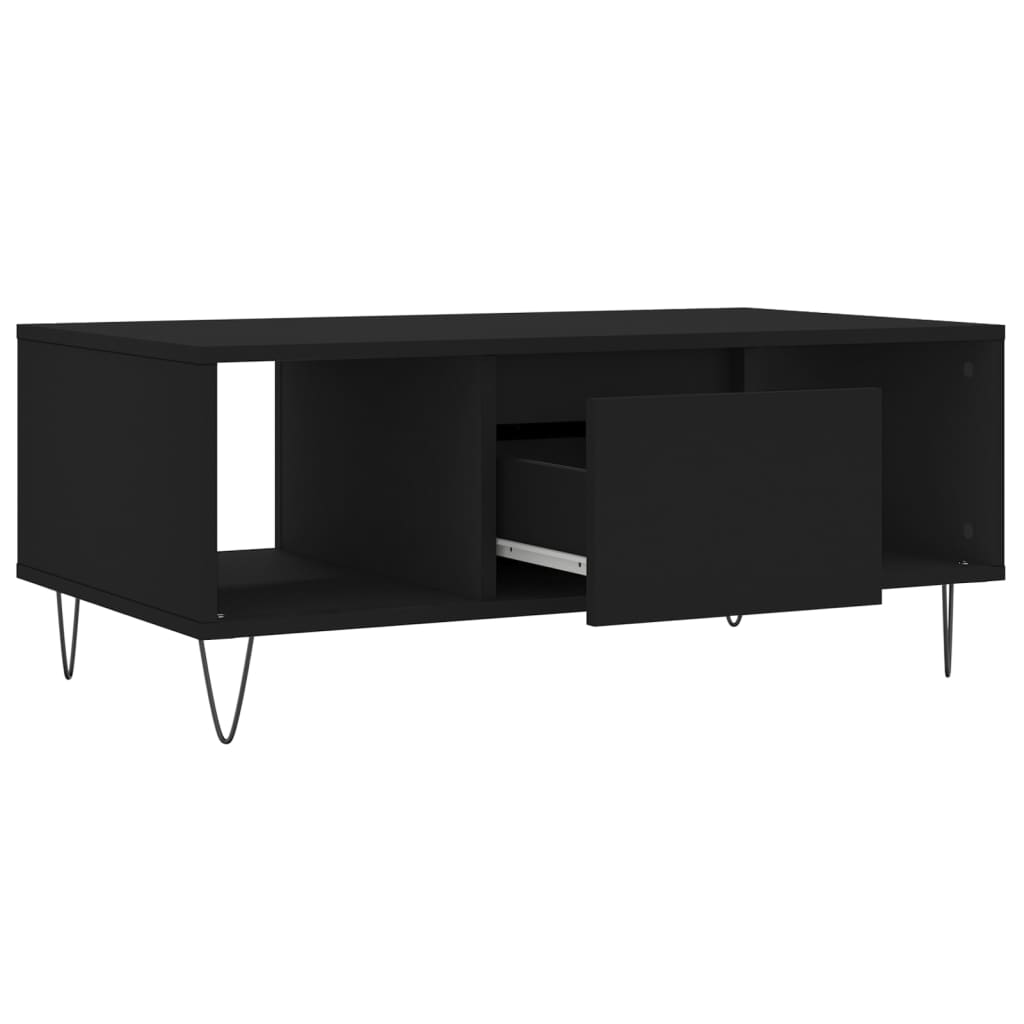 Mesa de centro madera negro 90x50x36,5 cm vidaXL