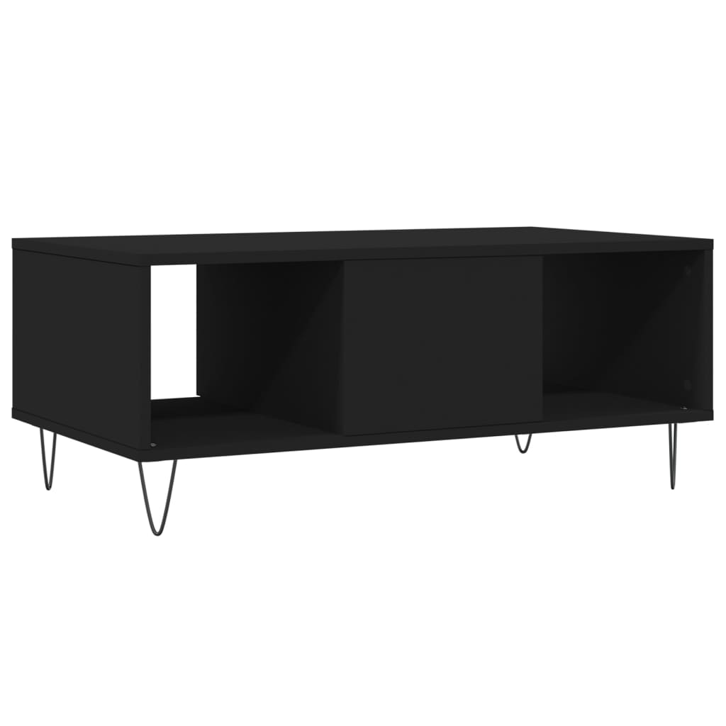 Mesa de centro madera negro 90x50x36,5 cm vidaXL