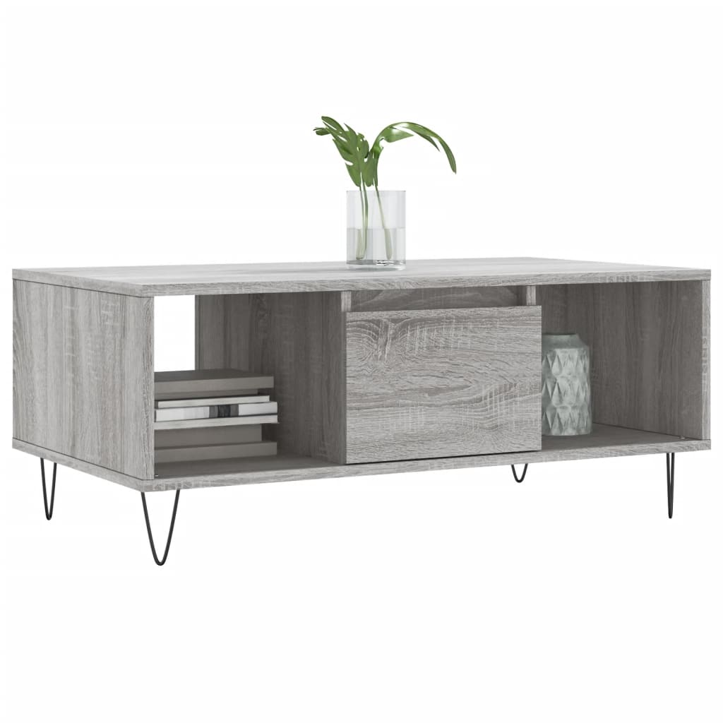 Mesa de centro madera gris Sonoma 90x50x36,5 cm vidaXL