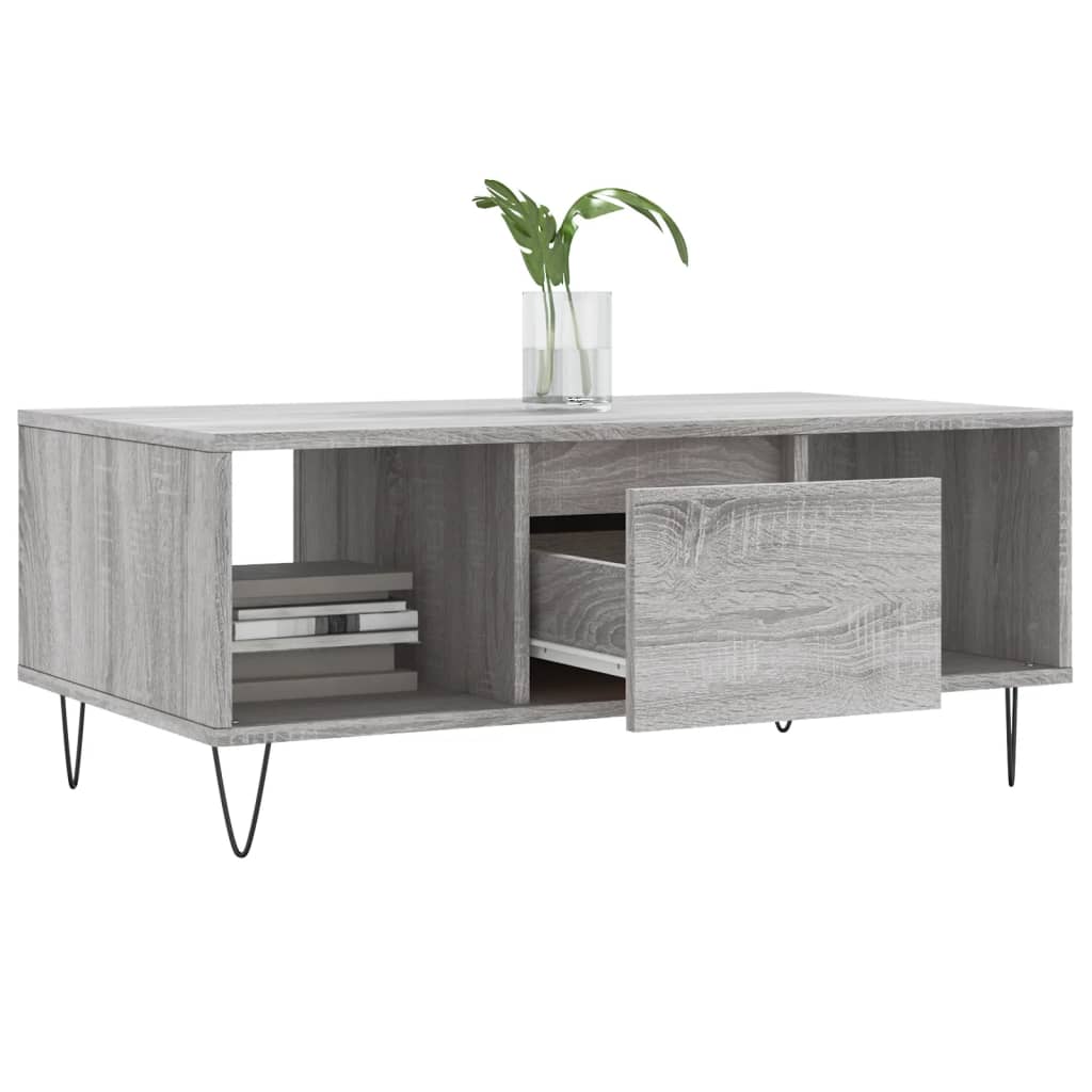 Mesa de centro madera gris Sonoma 90x50x36,5 cm vidaXL