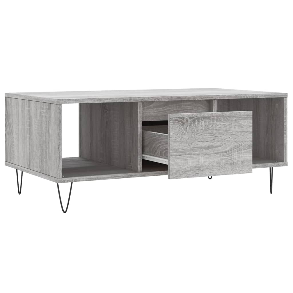 Mesa de centro madera gris Sonoma 90x50x36,5 cm vidaXL