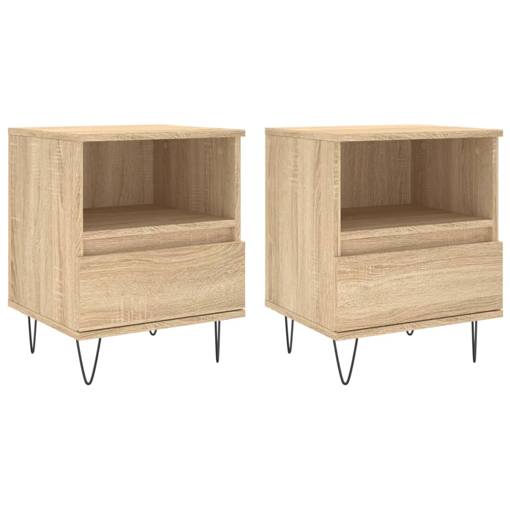 Mesitas noche 2 uds madera sintetizada Nexus roble Sonoma 40x35x50 cm vidaXL