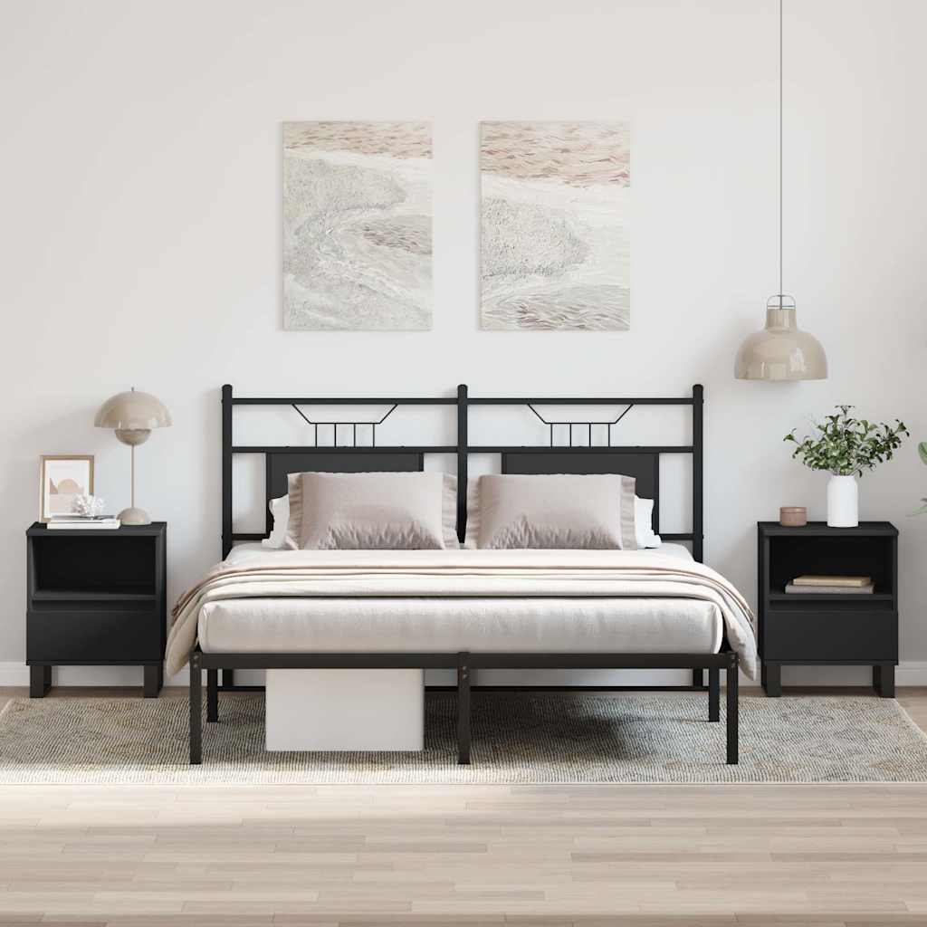 Tables de chevet 2 pcs bois d'ingénierie noir 40x35x50 cm v0229 Vetonek