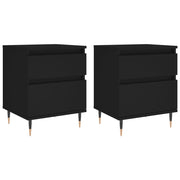 Vetonek Tables de chevet 2 pcs bois d'ingénierie noir 40x35x50 cm