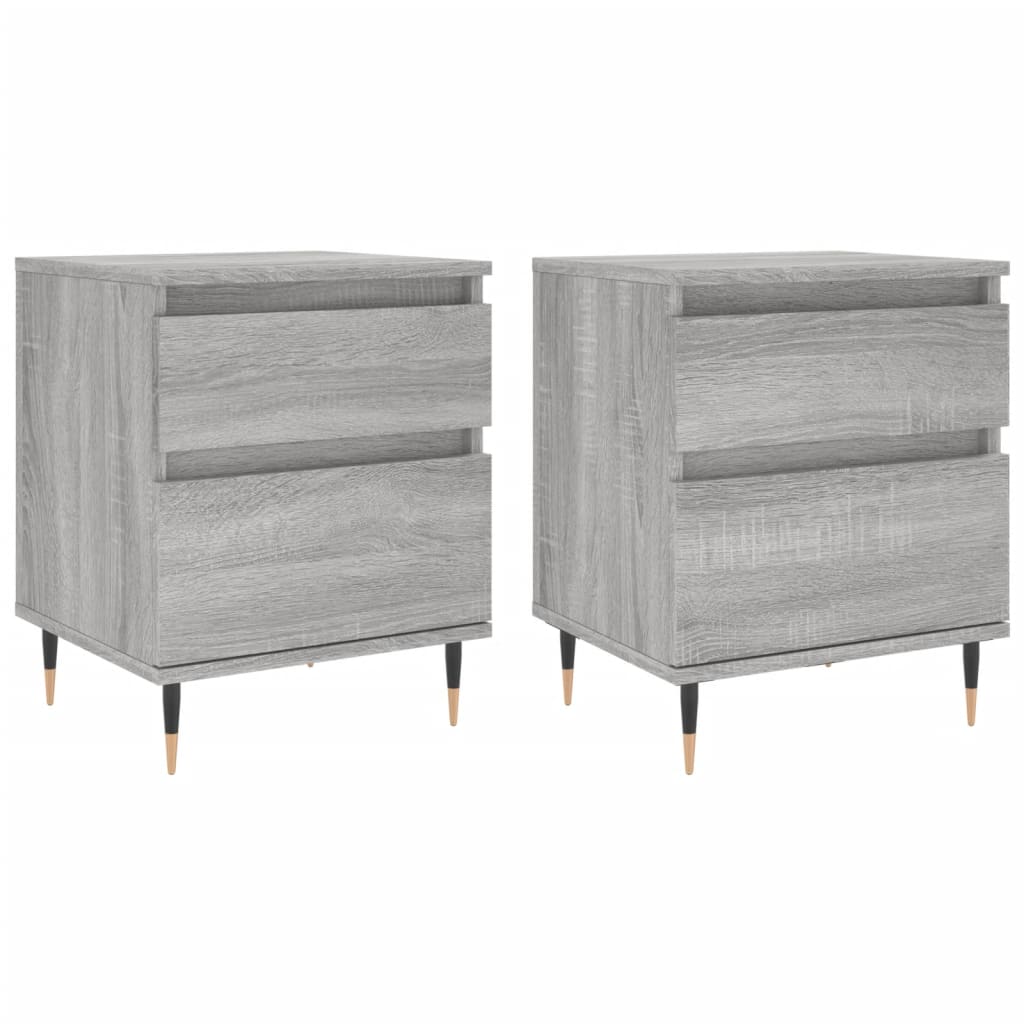 Mesita de noche 2 uds madera sintetizada Nexus gris Sonoma 40x35x50 cm vidaXL