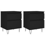 Vetonek Tables de chevet 2 pcs bois d'ingénierie noir 40x35x50 cm
