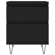 Tables de chevet 2 pcs bois d'ingénierie noir 40x35x50 cm - Vetonek
