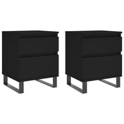 Vetonek Tables de chevet 2 pcs bois d'ingénierie noir 40x35x50 cm