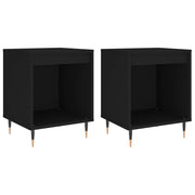 Vetonek Tables de chevet 2 pcs bois d'ingénierie noir 40x35x50 cm