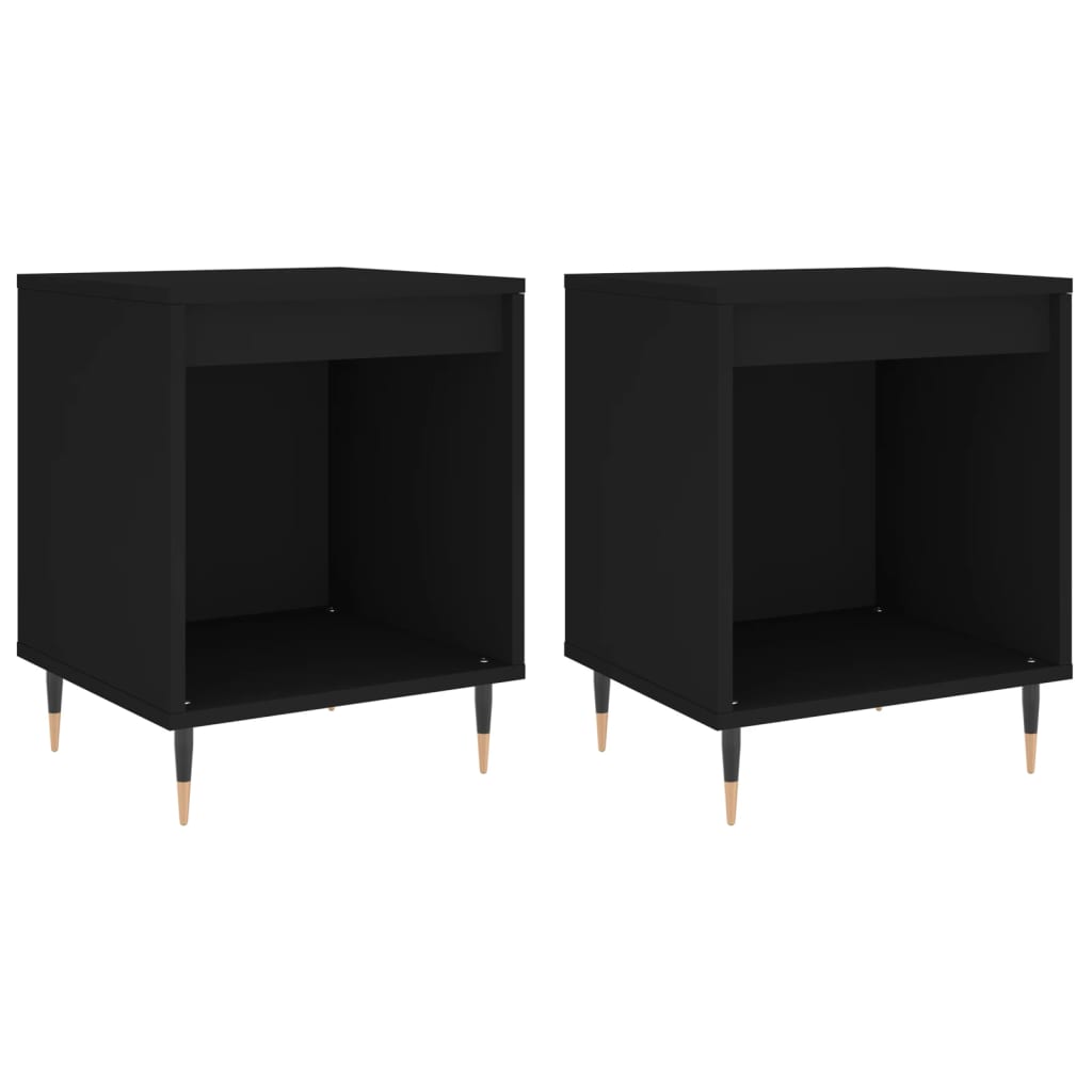 Mesitas de noche 2 uds madera de ingeniería negro 40x35x50 cm vidaXL