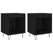 Vetonek Tables de chevet 2 pcs bois d'ingénierie noir 40x35x50 cm
