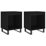 Vetonek Tables de chevet 2 pcs bois d'ingénierie noir 40x35x50 cm