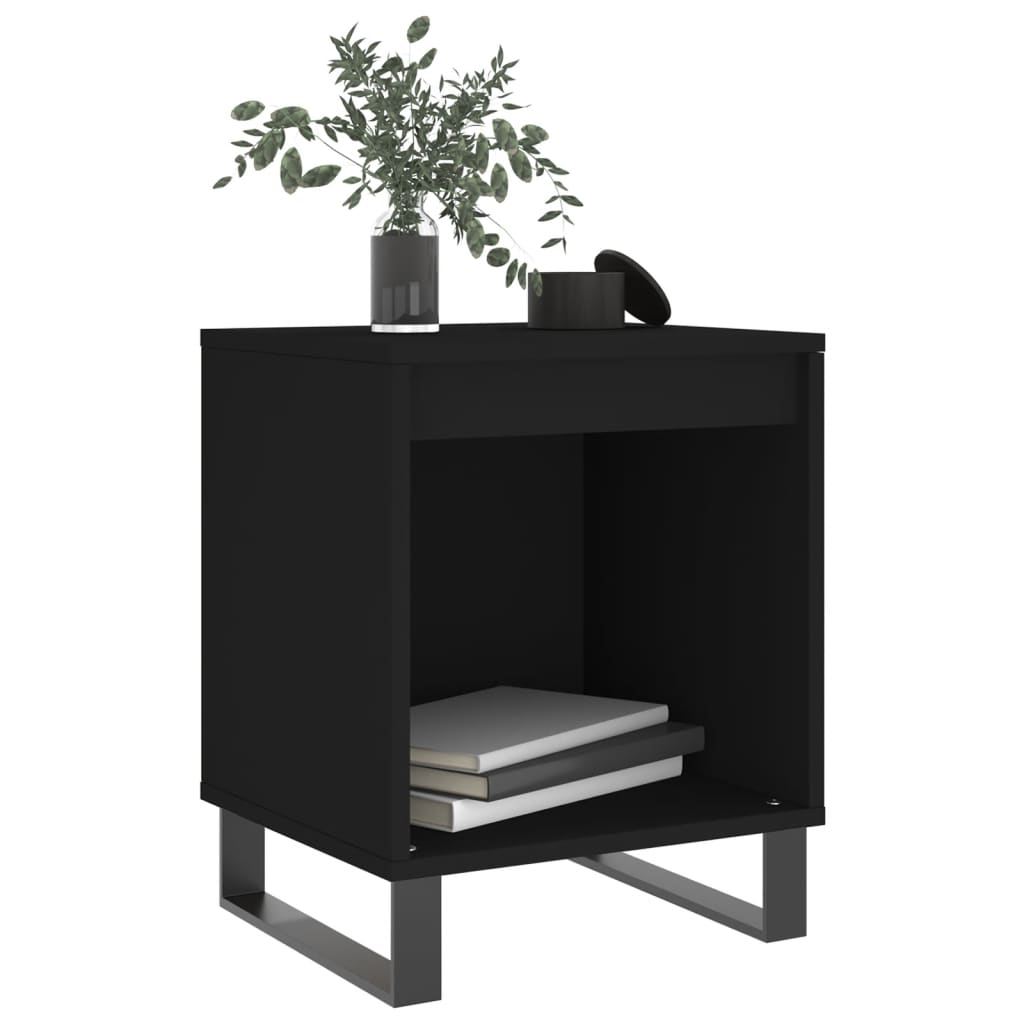 Night tables 2 units black engineering wood 40x35x50 cm