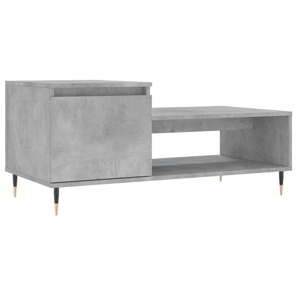 Mesa de centro madera contrachapada gris hormigón 100x50x45 cm vidaXL