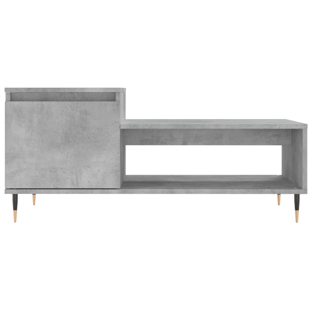 Mesa de centro madera contrachapada gris hormigón 100x50x45 cm vidaXL